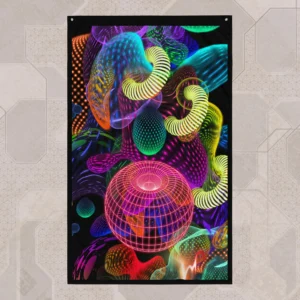 Anti-Gravity (Close-Up) UV/RGB Reactive Visionary Art Tapestry