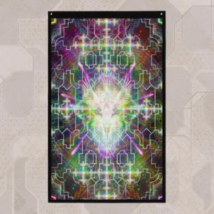 Eclipse (Close-Up) UV/RGB Reactive Visionary Art Tapestry
