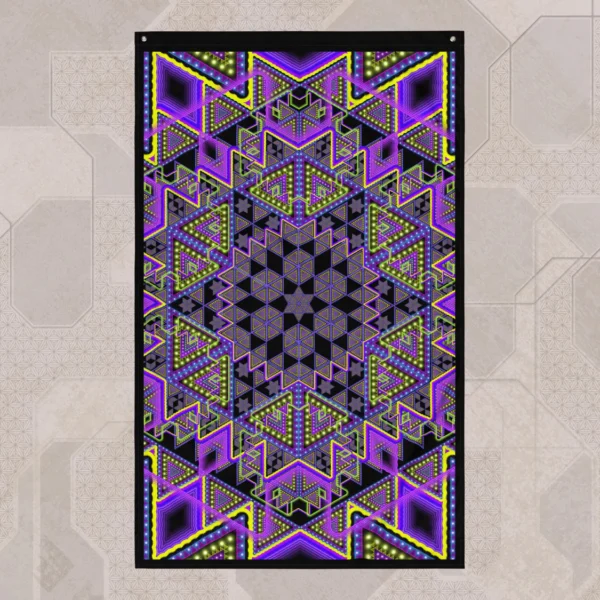 Uturi (Close-Up) UV/RGB Reactive Visionary Art Tapestry