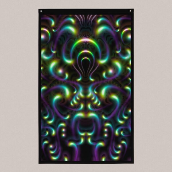 Eldritch (Close-Up) UV/RGB Reactive Visionary Art Tapestry