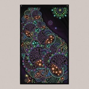 Neopaisley (Close-Up) UV/RGB Reactive Visionary Art Tapestry