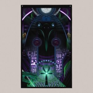Thoth (Close-Up) UV/RGB Reactive Visionary Art Tapestry