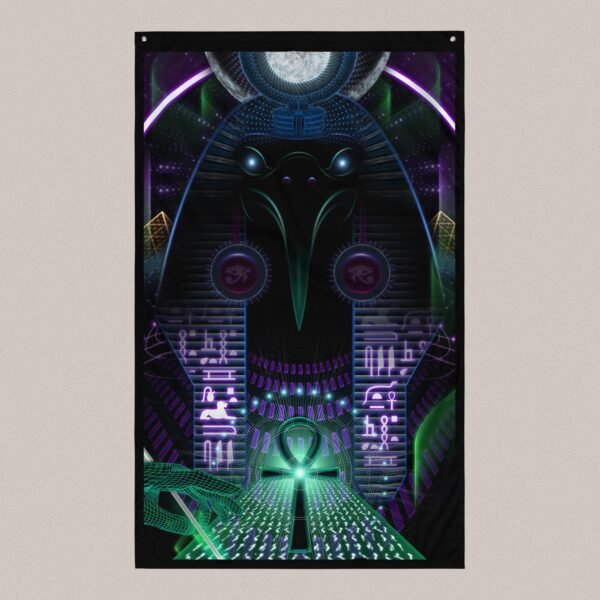 Thoth (Close-Up) UV/RGB Reactive Visionary Art Tapestry