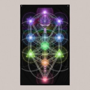 Kabbalah (Close-Up) UV/RGB Reactive Visionary Art Tapestry