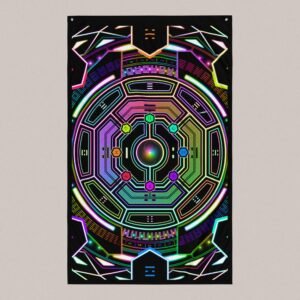 I-Ching (Close-Up) UV/RGB Reactive Visionary Art Tapestry