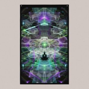 Psynergy (Close-Up) UV/RGB Reactive Visionary Art Tapestry