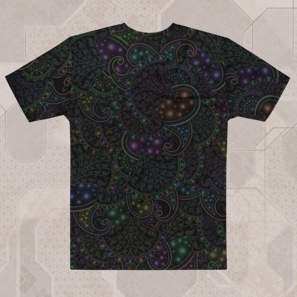 Neopaisley (Dark) Men's Eco-Conscious Visionary Art T-Shirt - Image 2