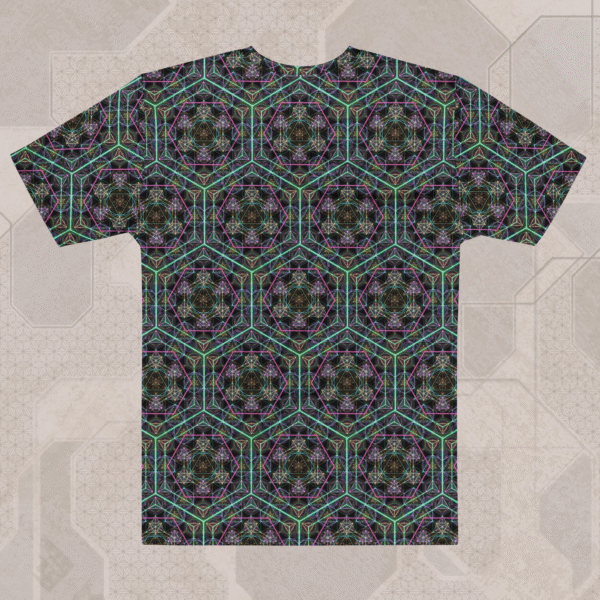 Hypergeometry Men's Eco-Conscious Visionary Art T-Shirt - Image 2