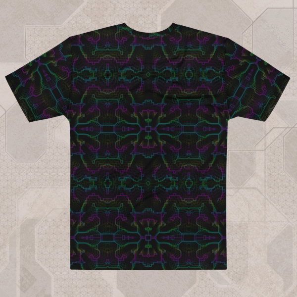 Techno Shamanic RGB Men's Eco-Conscious Visionary Art T-Shirt - Image 2