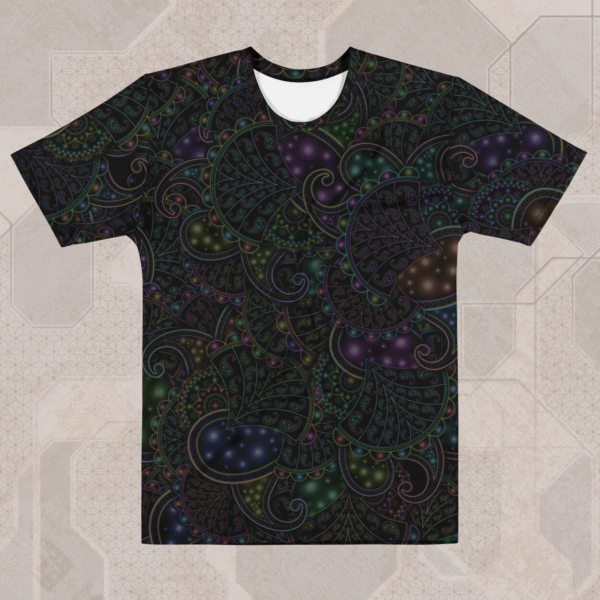 Neopaisley (Dark) Men's Eco-Conscious Visionary Art T-Shirt