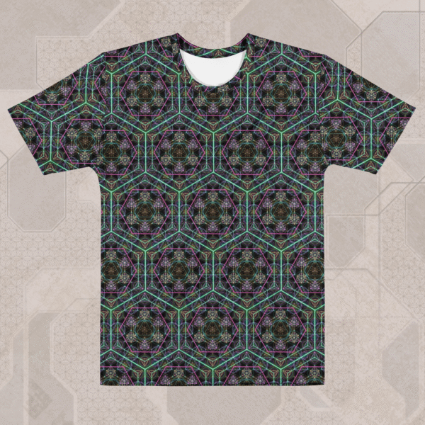 Hypergeometry Men's Eco-Conscious Visionary Art T-Shirt