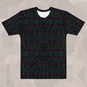 Techno Shamanic RGB Men's Eco-Conscious Visionary Art T-Shirt