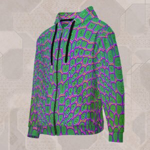 Reptilian Visionary Art Zip Hoodie