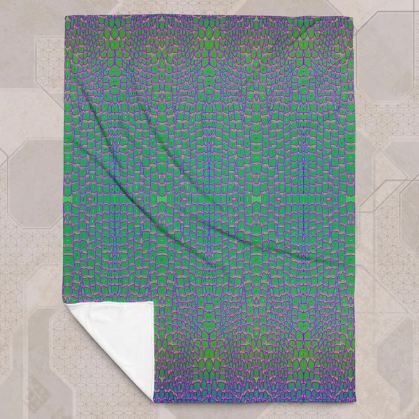 Reptilian Eco-Conscious Visionary Art Plush Blanket