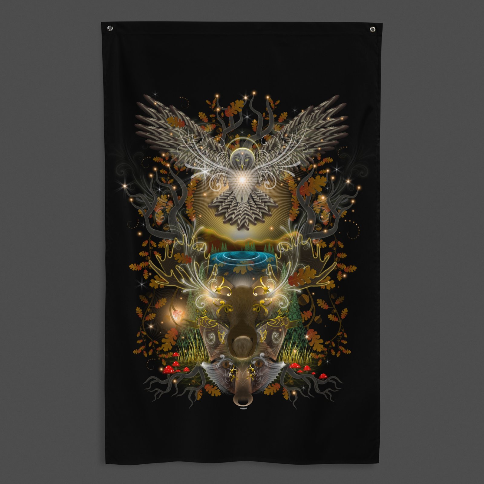 ⚡Only 25 Made! Forestcopia (Full) UV/RGB Reactive Visionary Art Tapestry