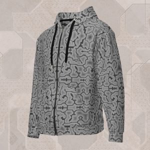 Techno Shamanic Stone Visionary Art Zip Hoodie