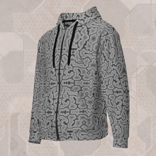 Techno Shamanic Stone Visionary Art Zip Hoodie
