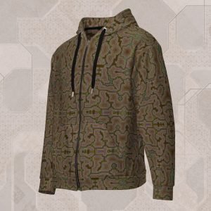 Techno Shamanic Desert Visionary Art Zip Hoodie