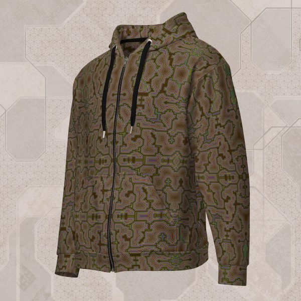 Techno Shamanic Desert Visionary Art Zip Hoodie