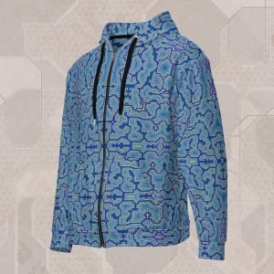 Techno Shamanic Water Visionary Art Zip Hoodie