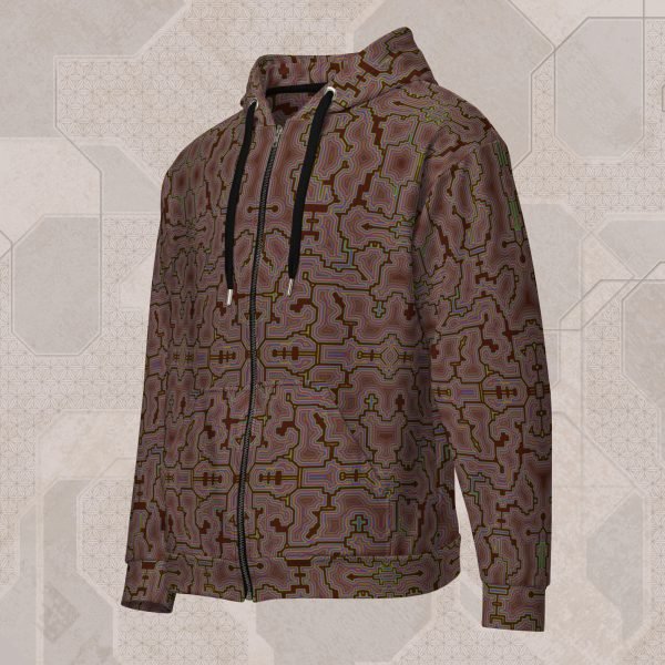 Techno Shamanic Clay Visionary Art Zip Hoodie