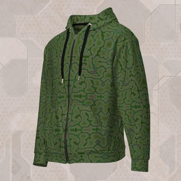 Techno Shamanic Jungle Visionary Art Zip Hoodie