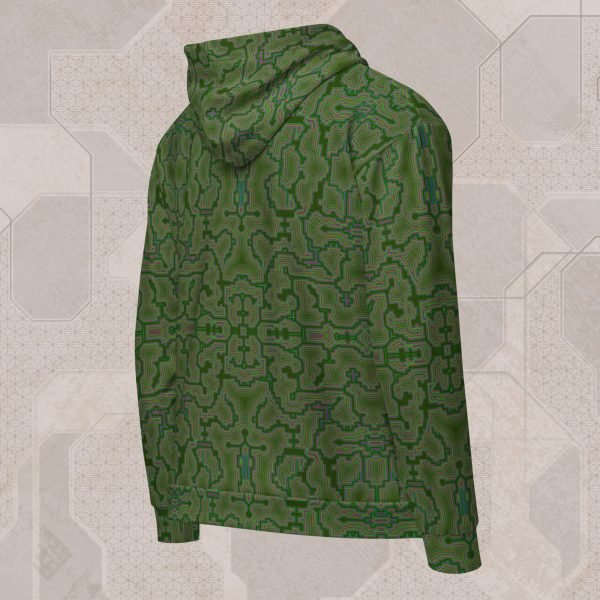 Techno Shamanic Jungle Visionary Art Zip Hoodie - Image 2