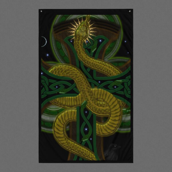 Serpent Crawl (Close-Up) Visionary Art Tapestry