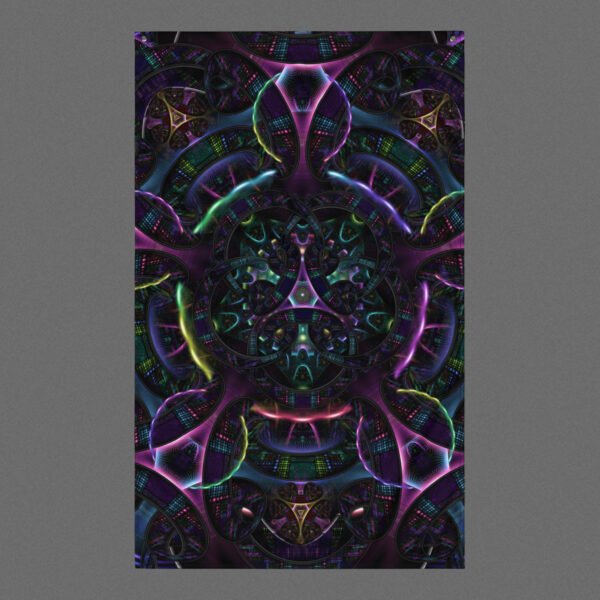 Synaptic Bloom (Close-Up) Visionary Art Tapestry