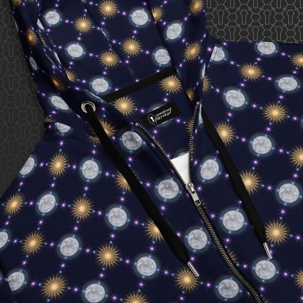 Celestial Bodies Visionary Art Zip Hoodie - Image 3