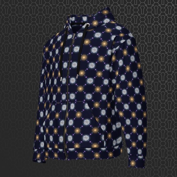 Celestial Bodies Visionary Art Zip Hoodie - Image 2
