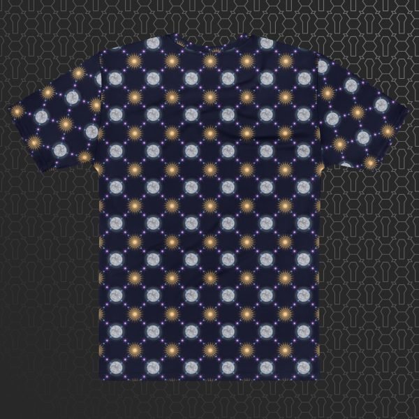 Celestial Bodies Men’s Eco-Conscious Visionary Art T-Shirt - Image 4