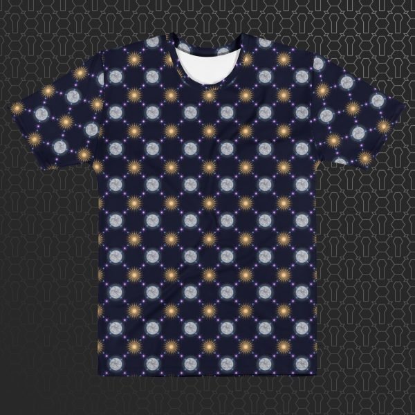 Celestial Bodies Men’s Eco-Conscious Visionary Art T-Shirt - Image 3