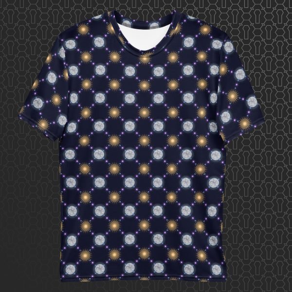 Celestial Bodies Men’s Eco-Conscious Visionary Art T-Shirt