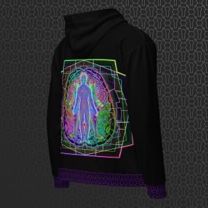 Simulation Visionary Art Graphic Zip Hoodie