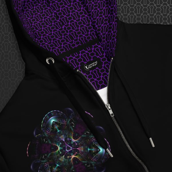 Cerebral Nexus Visionary Art Graphic Zip Hoodie - Image 3