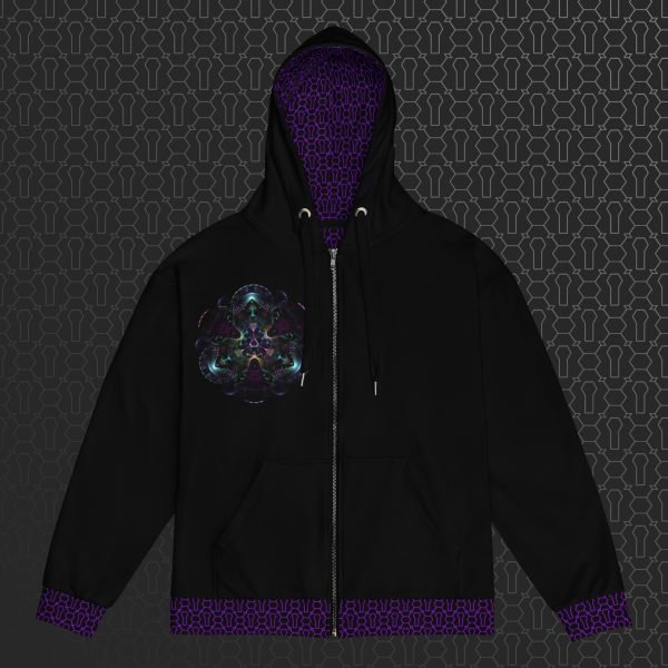 Cerebral Nexus Visionary Art Graphic Zip Hoodie - Image 6