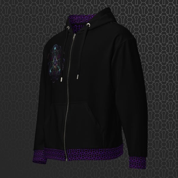 Cerebral Nexus Visionary Art Graphic Zip Hoodie - Image 4