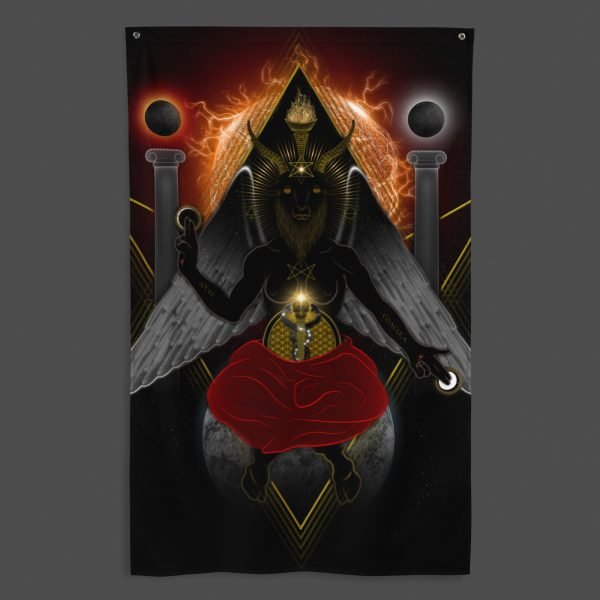 Baphomet (Close-Up) UV/RGB Reactive Visionary Art Tapestry