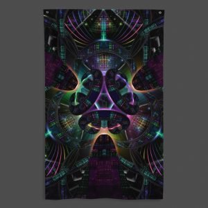 Cerebral Nexus (Close-Up) UV/RGB Reactive Visionary Art Tapestry