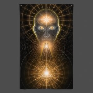 Coherence (Close-Up) UV/RGB Reactive Visionary Art Tapestry