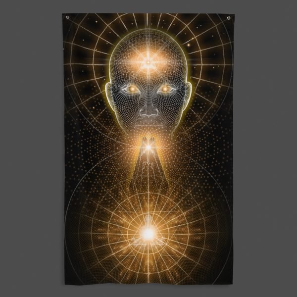 Coherence (Close-Up) UV/RGB Reactive Visionary Art Tapestry