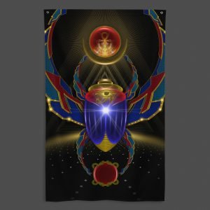 Khepera (Close-Up) UV/RGB Reactive Visionary Art Tapestry