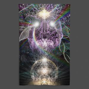 Satori (Close-Up) UV/RGB Reactive Visionary Art Tapestry
