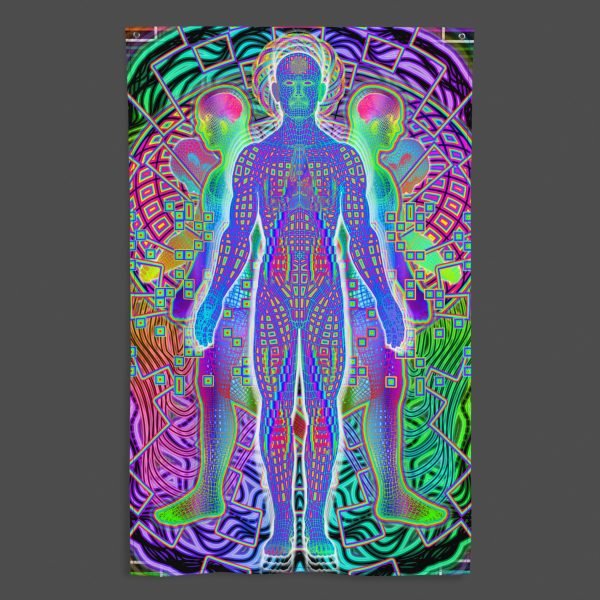 Simulation (Close-Up) UV/RGB Reactive Visionary Art Tapestry