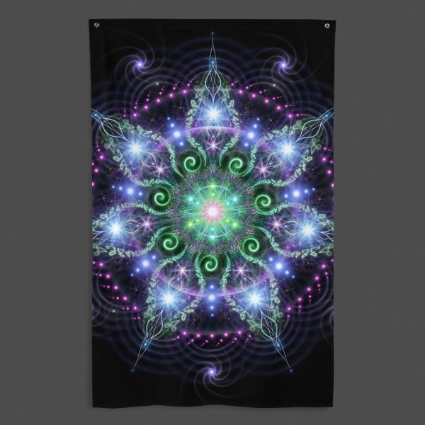Soul Star (Close-Up) UV/RGB Reactive Visionary Art Tapestry