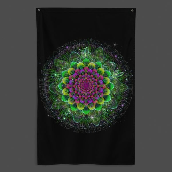 Astral Flora (Full) UV/RGB Reactive Visionary Art Tapestry