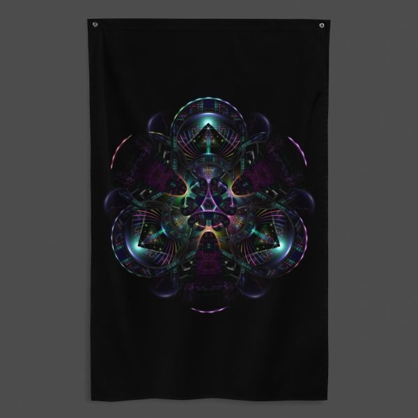 Cerebral Nexus (Full) UV/RGB Reactive Visionary Art Tapestry
