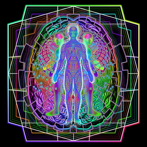 Simulation (Close-Up) UV/RGB Reactive Visionary Art Tapestry - Image 2