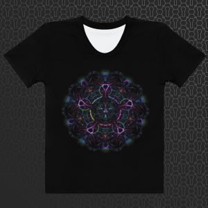 Synaptic Bloom Women’s Visionary Art Graphic Print T-Shirt